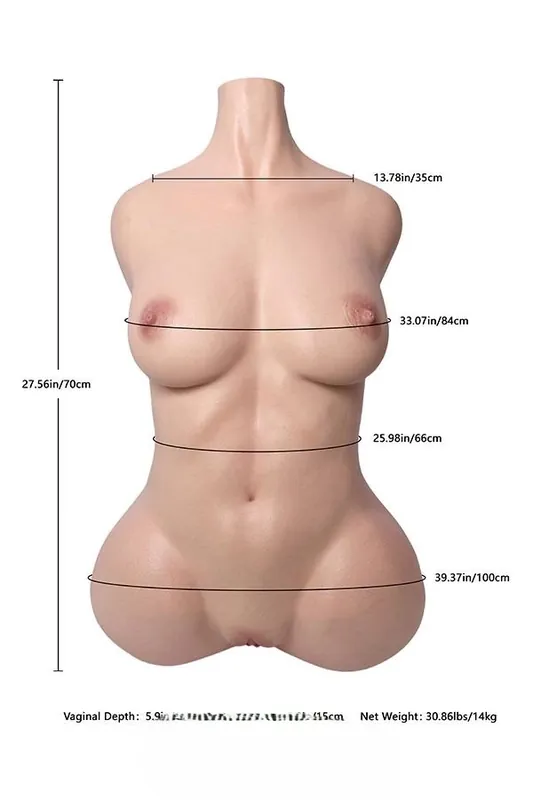 70cm Torso Silicone Sex Doll with Big Butt Realistic Skin thumbnail 3