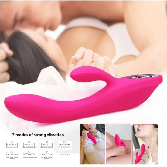 Rechargeable Silicone Rabbit Vibrator Woman Vibrator Clitoral Stimulator Waterproof Adult Sex Toy thumbnail 3